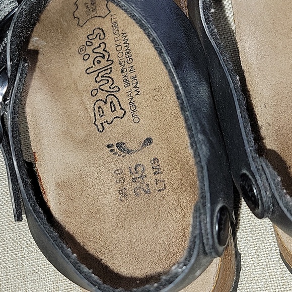 Birkenstock Black and Gray Strappy Sandals Sz 38 L7 M5 - Picture 11 of 11